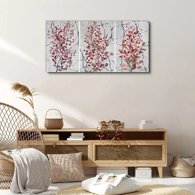 Autumn leaves on a marble background Print on canvas