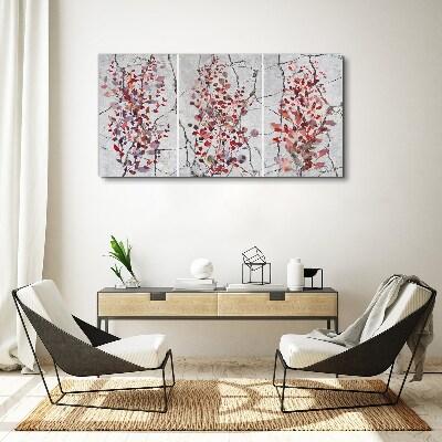 Autumn leaves on a marble background Print on canvas