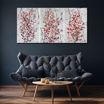 Autumn leaves on a marble background Print on canvas