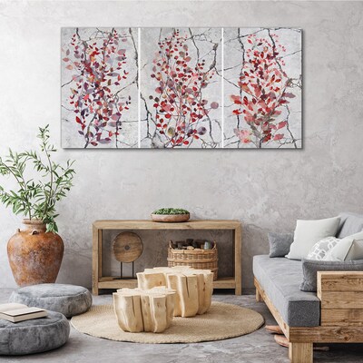Autumn leaves on a marble background Print on canvas