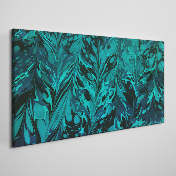 Turquoise swirls of abstraction Print on canvas