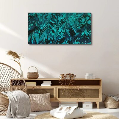 Turquoise swirls of abstraction Print on canvas