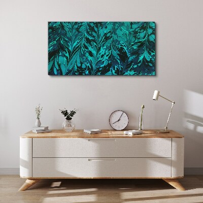 Turquoise swirls of abstraction Print on canvas