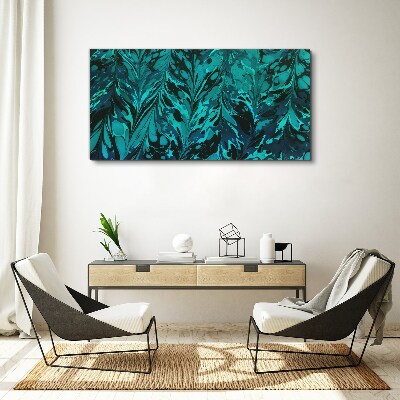 Turquoise swirls of abstraction Print on canvas