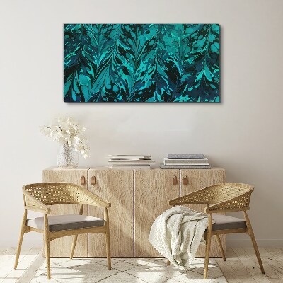 Turquoise swirls of abstraction Print on canvas