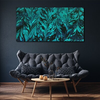 Turquoise swirls of abstraction Print on canvas