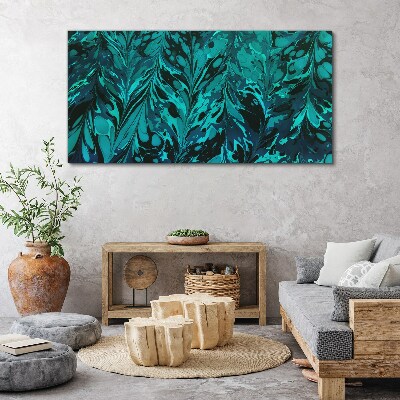 Turquoise swirls of abstraction Print on canvas