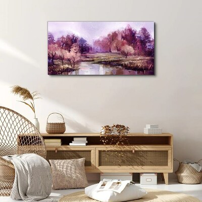Spring landscape in shades of pink Canvas wall art