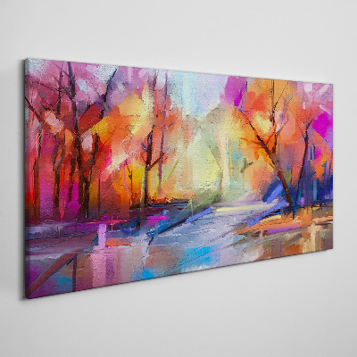 Water abstraction forest Canvas Wall art