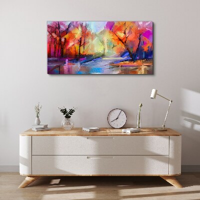 Water abstraction forest Canvas Wall art