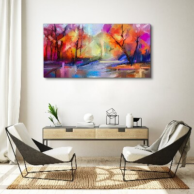 Water abstraction forest Canvas Wall art
