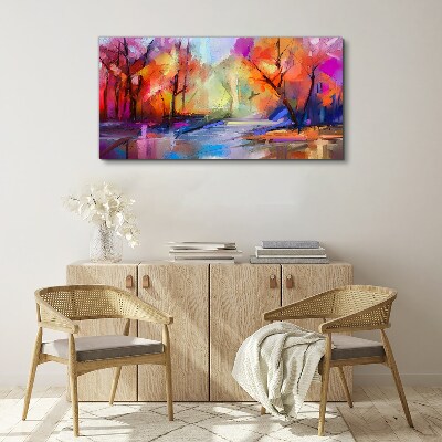 Colorful autumn landscape Canvas wall art