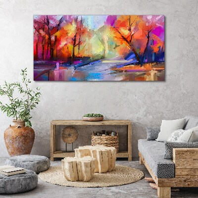 Colorful autumn landscape Canvas wall art