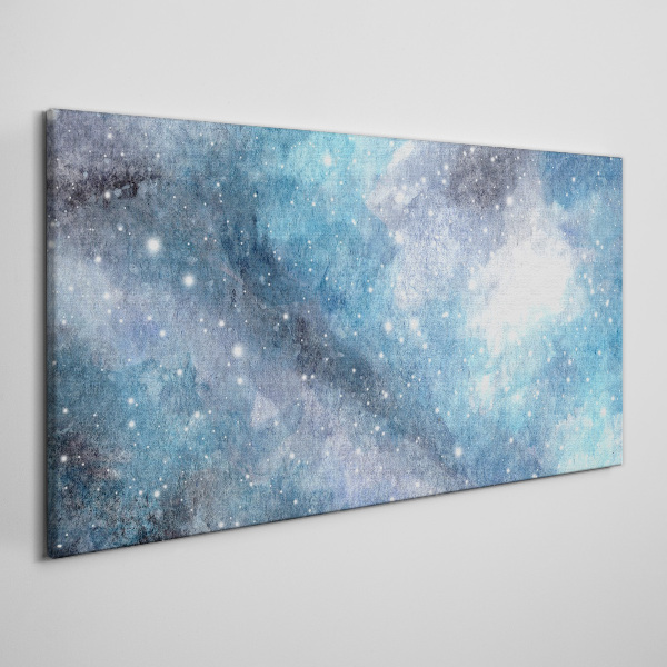 Cosmic nebula in shades of blue Print on canvas