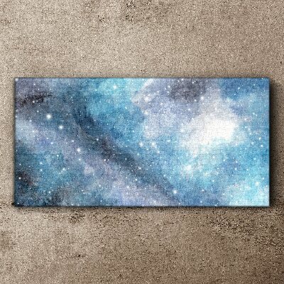 Cosmic nebula in shades of blue Print on canvas