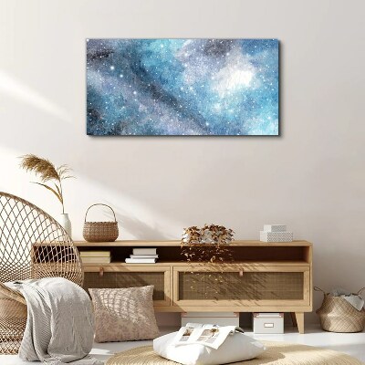 Cosmic nebula in shades of blue Print on canvas
