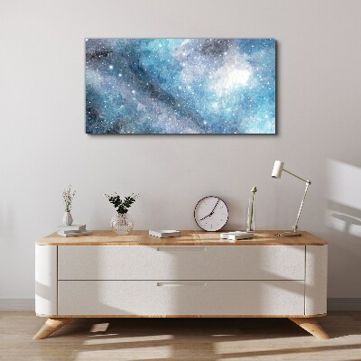 Cosmic nebula in shades of blue Print on canvas