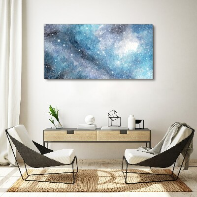 Cosmic nebula in shades of blue Print on canvas