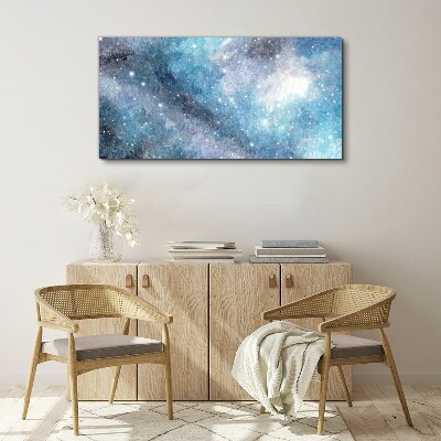 Cosmic nebula in shades of blue Print on canvas