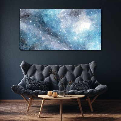 Cosmic nebula in shades of blue Print on canvas