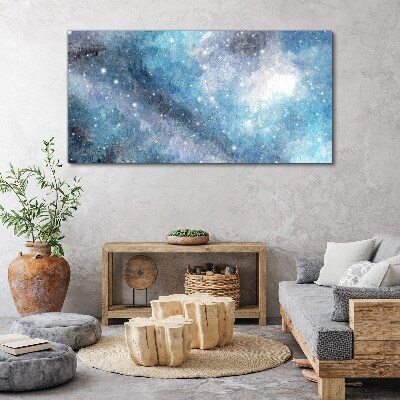 Cosmic nebula in shades of blue Print on canvas