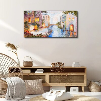 The charming canals in the city Canvas wall art
