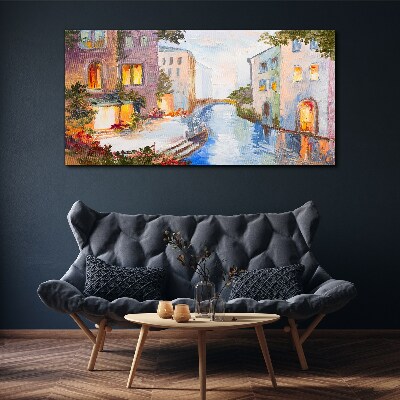 The charming canals in the city Canvas wall art