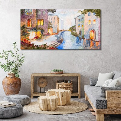 The charming canals in the city Canvas wall art