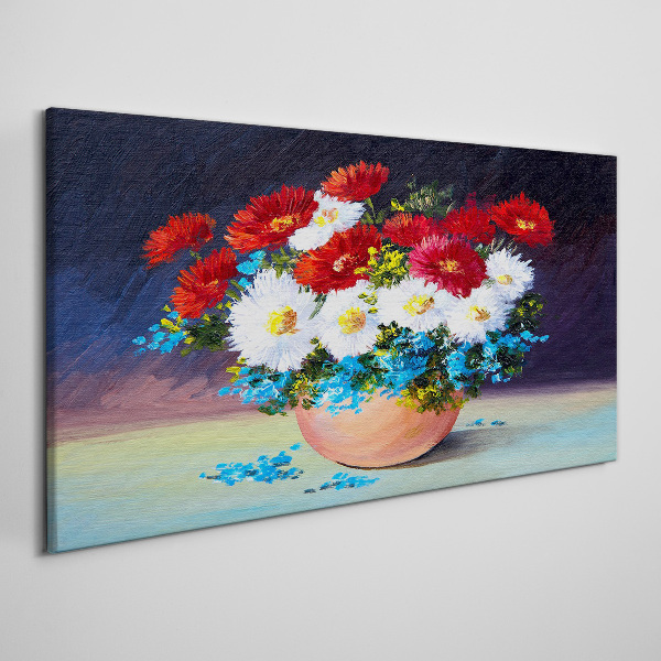 Flower bouquet in a vase Print on canvas