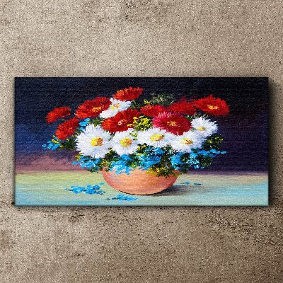 Flower bouquet in a vase Print on canvas