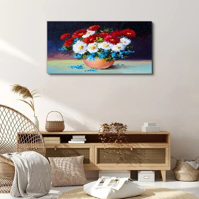 Flower bouquet in a vase Print on canvas