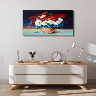 Flower bouquet in a vase Print on canvas
