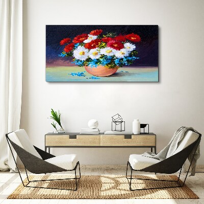 Flower bouquet in a vase Print on canvas