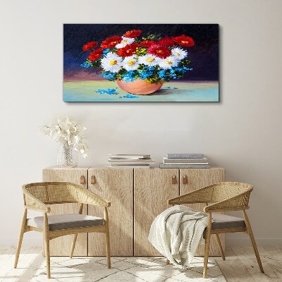 Flower bouquet in a vase Print on canvas