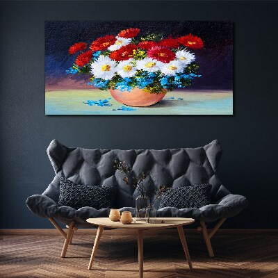 Flower bouquet in a vase Print on canvas