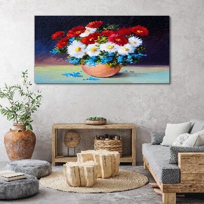 Flower bouquet in a vase Print on canvas