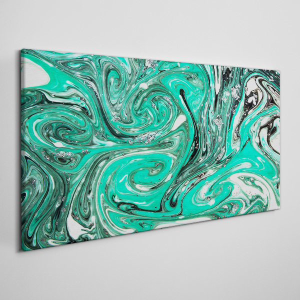 Turquoise swirls of abstraction Print on canvas