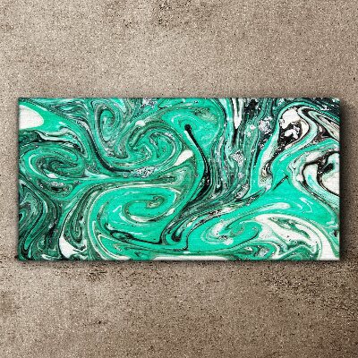 Turquoise swirls of abstraction Print on canvas