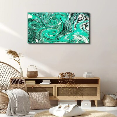Turquoise swirls of abstraction Print on canvas