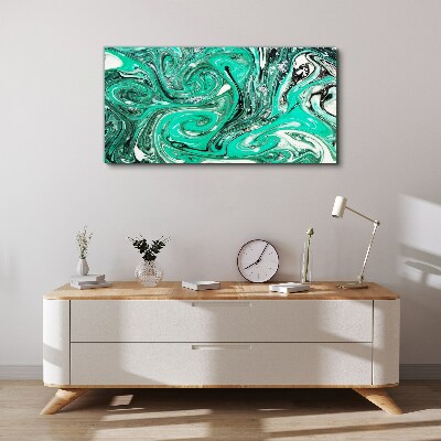 Turquoise swirls of abstraction Print on canvas
