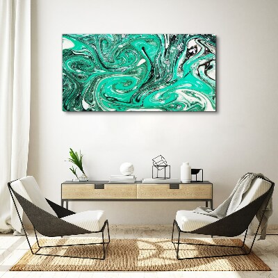 Turquoise swirls of abstraction Print on canvas