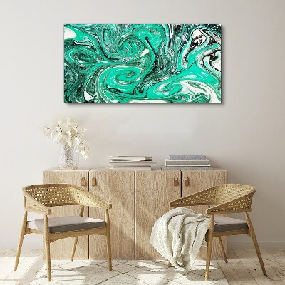 Turquoise swirls of abstraction Print on canvas