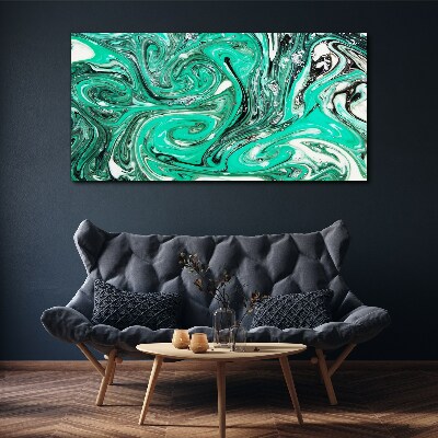 Turquoise swirls of abstraction Print on canvas