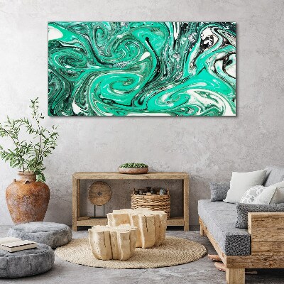 Turquoise swirls of abstraction Print on canvas