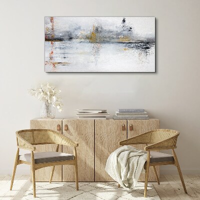 Abstract landscape in shades of gray Canvas wall art