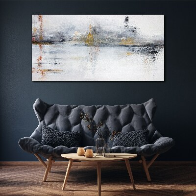 Abstract landscape in shades of gray Canvas wall art