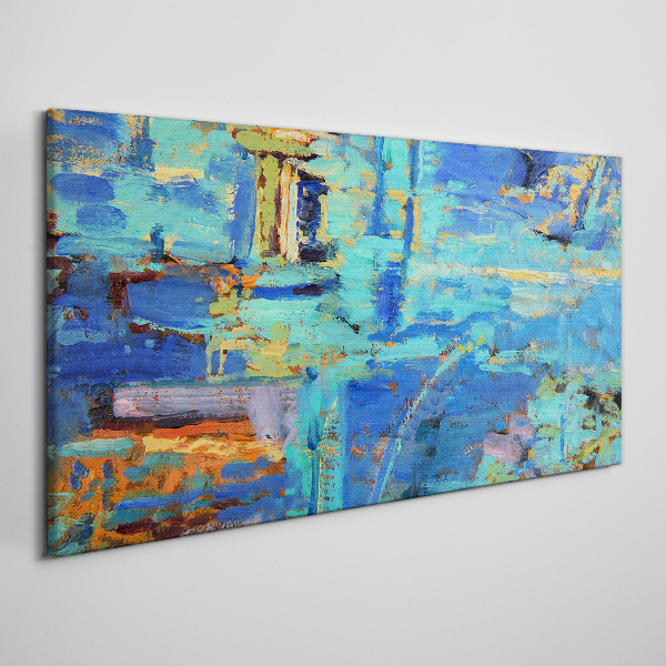 Abstract composition in blue tones Print on canvas