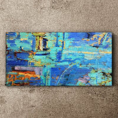 Abstract composition in blue tones Print on canvas