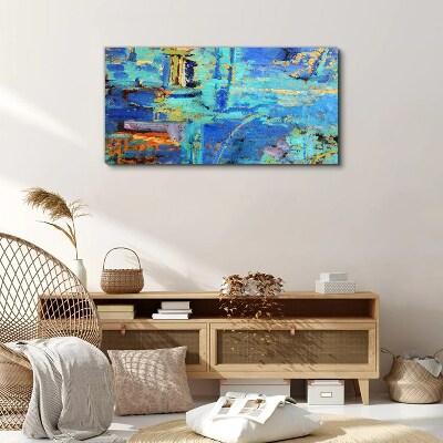 Abstract composition in blue tones Print on canvas