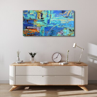 Abstract composition in blue tones Print on canvas